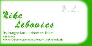 mike lebovics business card